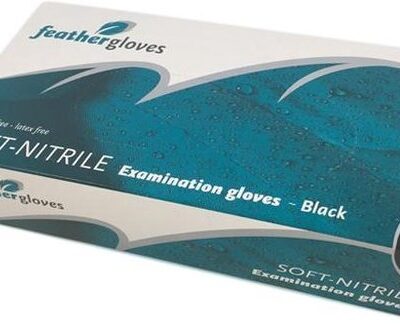 feather gloves nitril zwart maat S 100 stuks